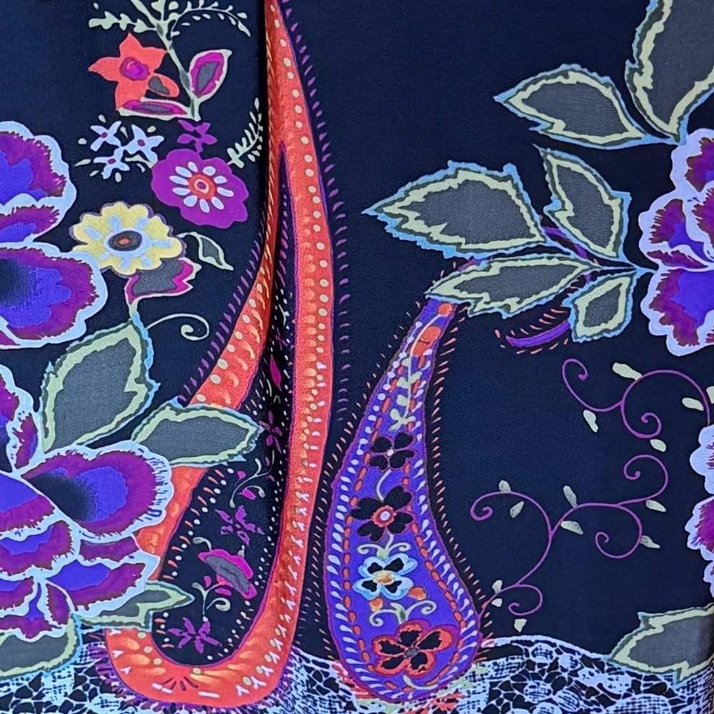 Stunning,purple and black large bloom floral,floor length maxi maxi dress Gypsy - Picture 7 of 8